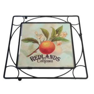 Redlands Orange Citrus Fruit Crate Label Art Print Trivet Tile California